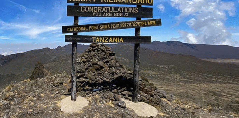 Trekking Mount Kilimanjaro via the scenic Shira Route, Tanzania.