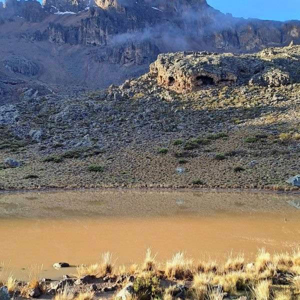 Natural alpine landscape along the Rongai Route on Mount Kilimanjaro.