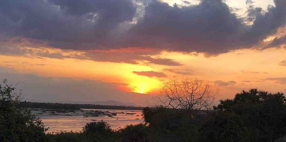 Sunset over Nyerere National Park in southern Tanzania during a wilderness safari journey through Mikumi and Ruaha