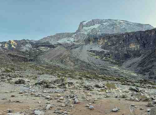 Natural mountain scenery along the Umbwe Route on Mount Kilimanjaro in Tanzania.