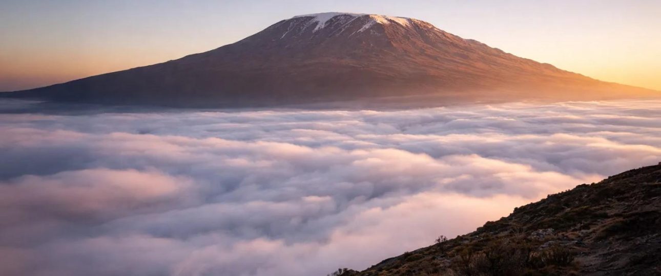 Climbers following the Machame route on Mount Kilimanjaro